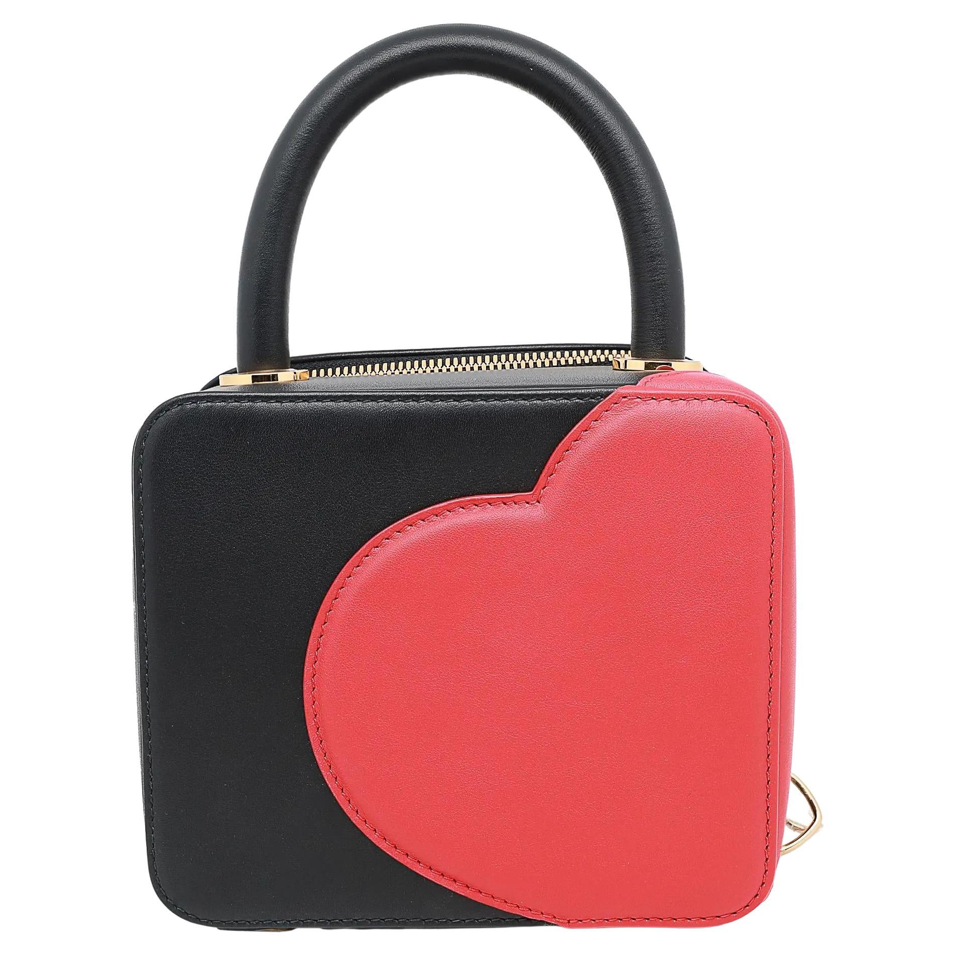 Chopard x Chloë Sevigny Green Carpet Black & Red Leather Shoulder Bag 95000-0980 For Sale