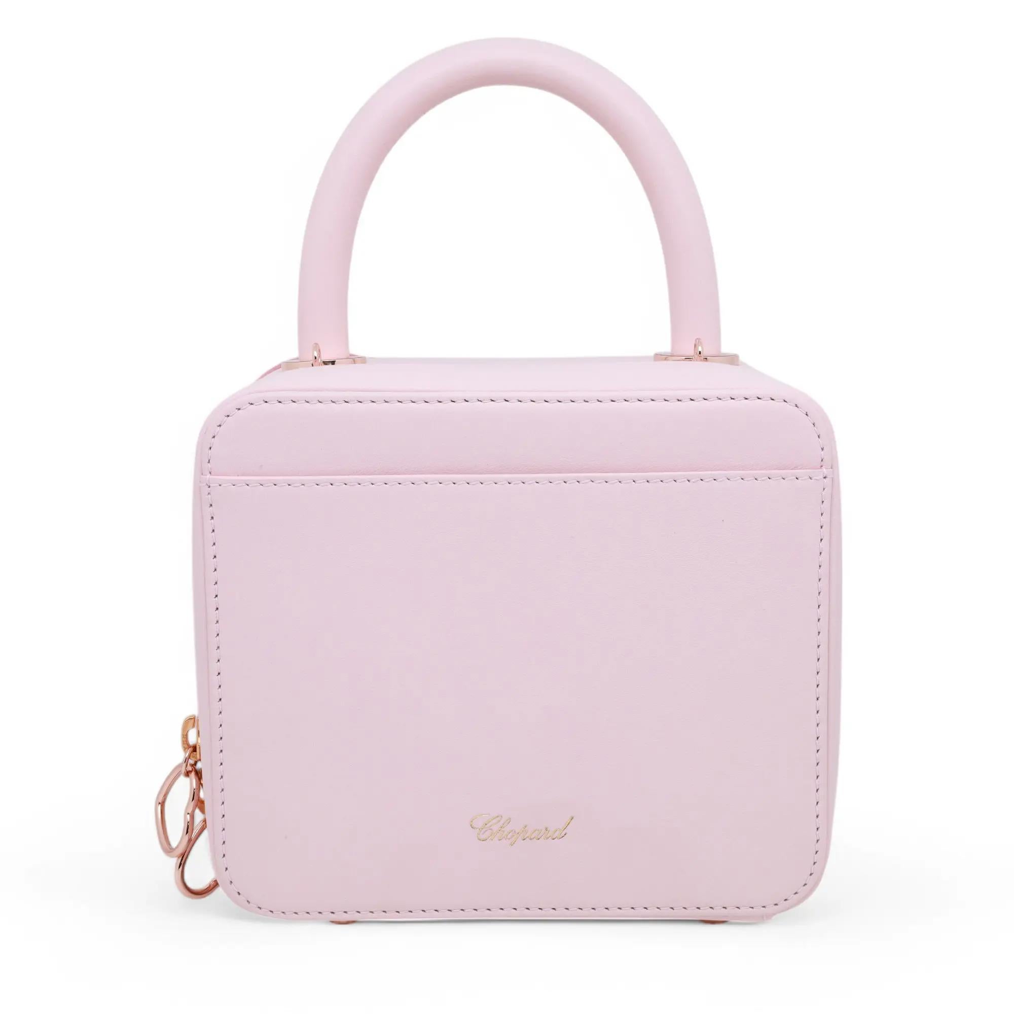 Chopard x Chloë Sevigny Green Carpet Pink Leather Shoulder Bag 95000-0982 In New Condition For Sale In New York, NY