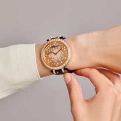 CHOPARD Xtravaganza 18K Rose Gold Diamond Watch, 6.74 Carats, 2010s