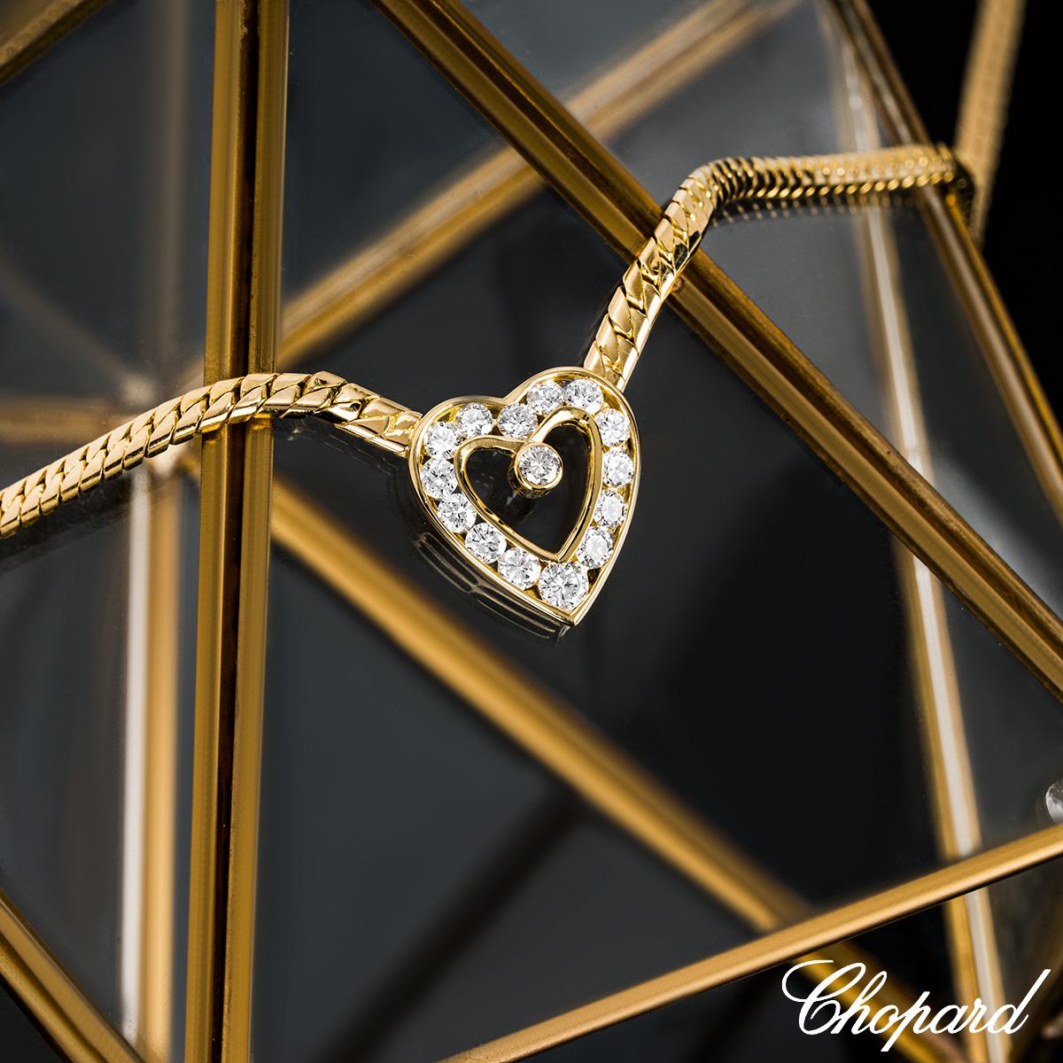Chopard Yellow Gold Diamond Heart Necklace 0.94ct TDW 2