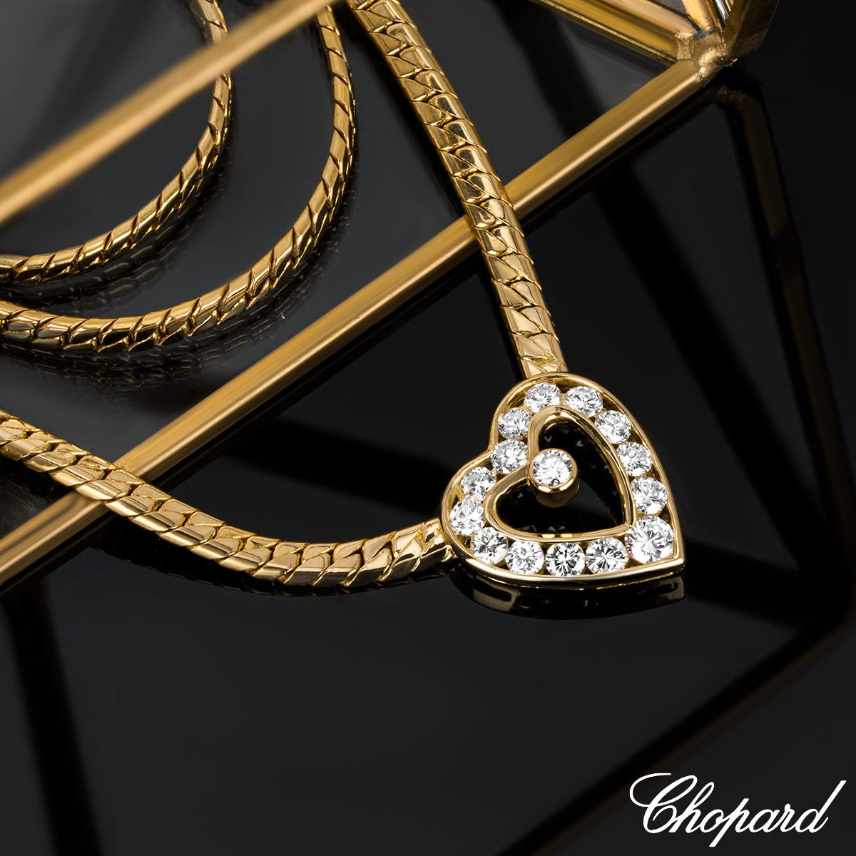 Chopard Yellow Gold Diamond Heart Necklace 0.94ct TDW 3