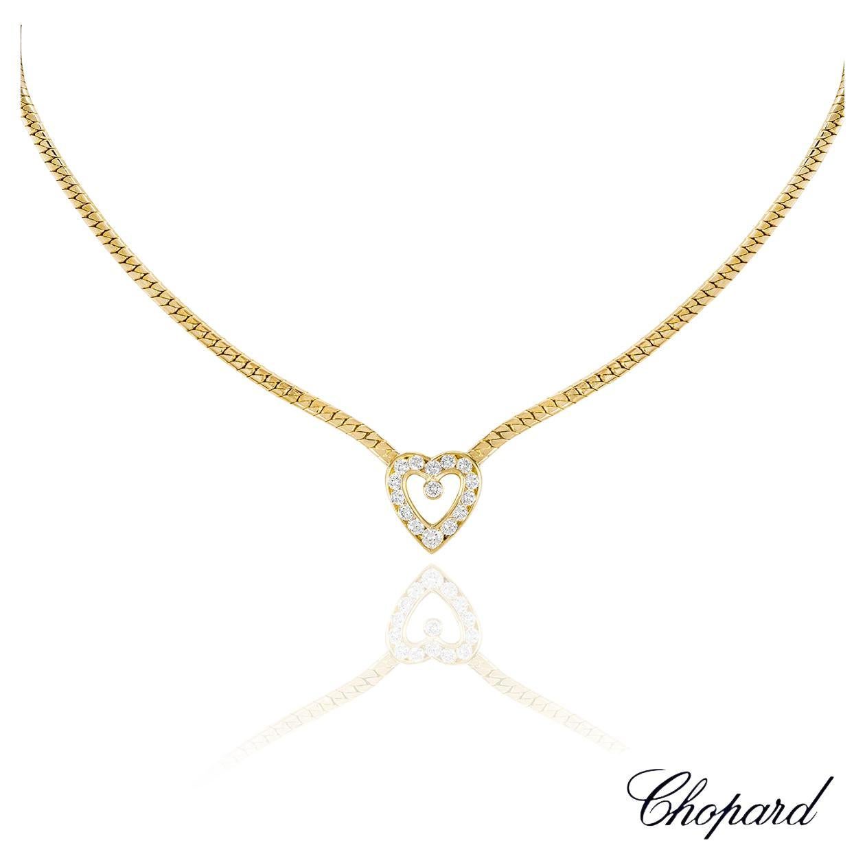 Chopard Yellow Gold Diamond Heart Necklace 0.94ct TDW