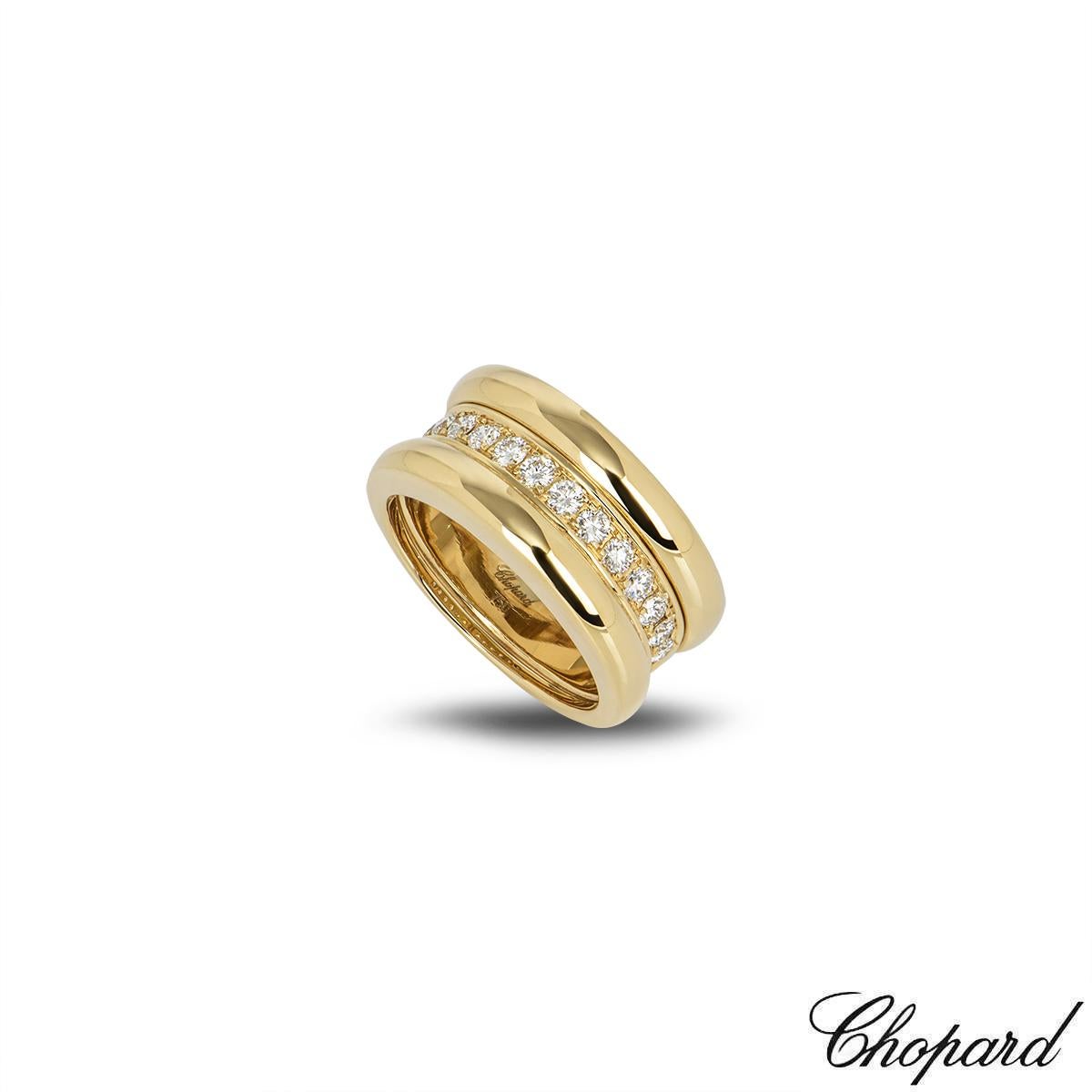 Chopard Yellow Gold Diamond La Strada Ring 82/4069 In Excellent Condition In London, GB