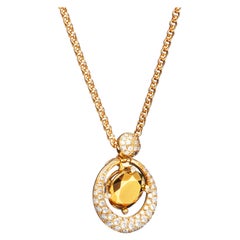 Chopard Yellow Gold and Diamond Pendant Necklace 79/4615-0001 Brand New