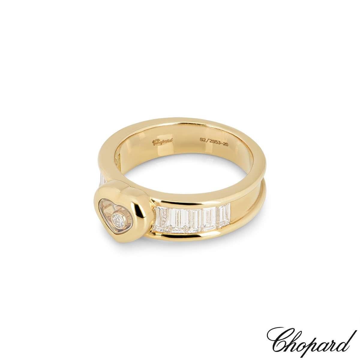 Chopard Yellow Gold Happy Diamond Heart Ring 82/2853-20 In Excellent Condition In London, GB