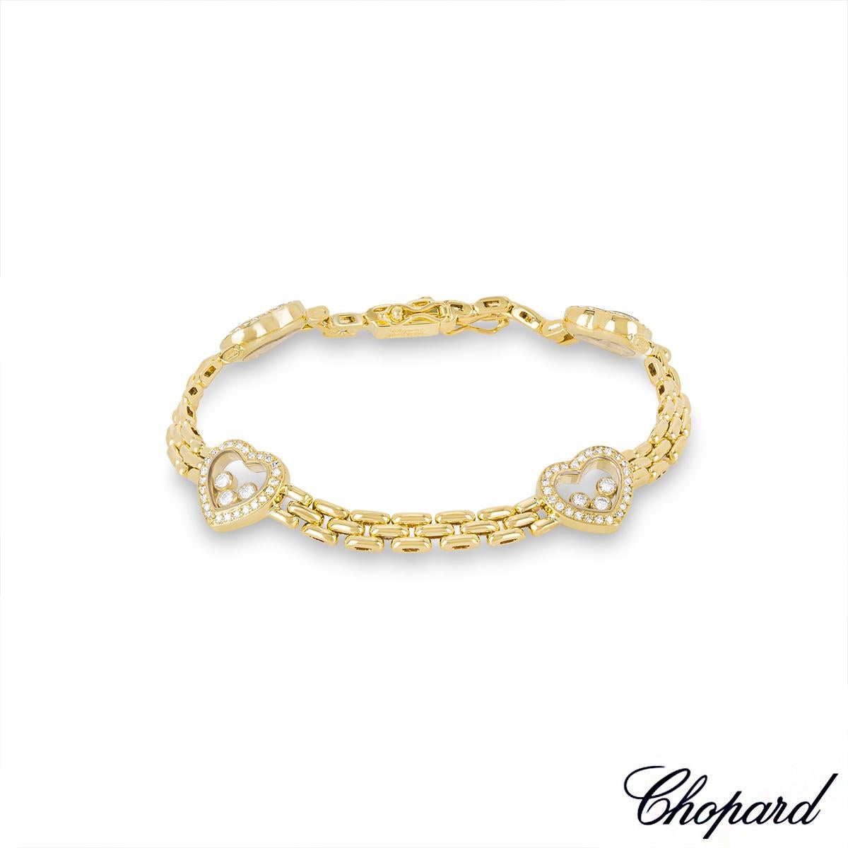 Pulsera Chopard Oro Amarillo Happy Diamonds Corte redondo