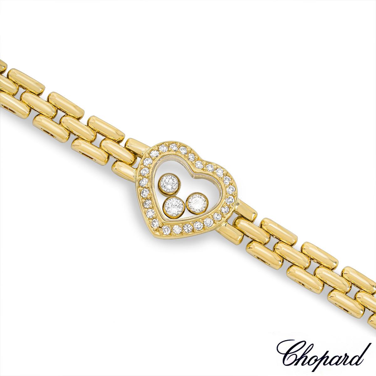 Round Cut Chopard Yellow Gold Happy Diamonds Bracelet