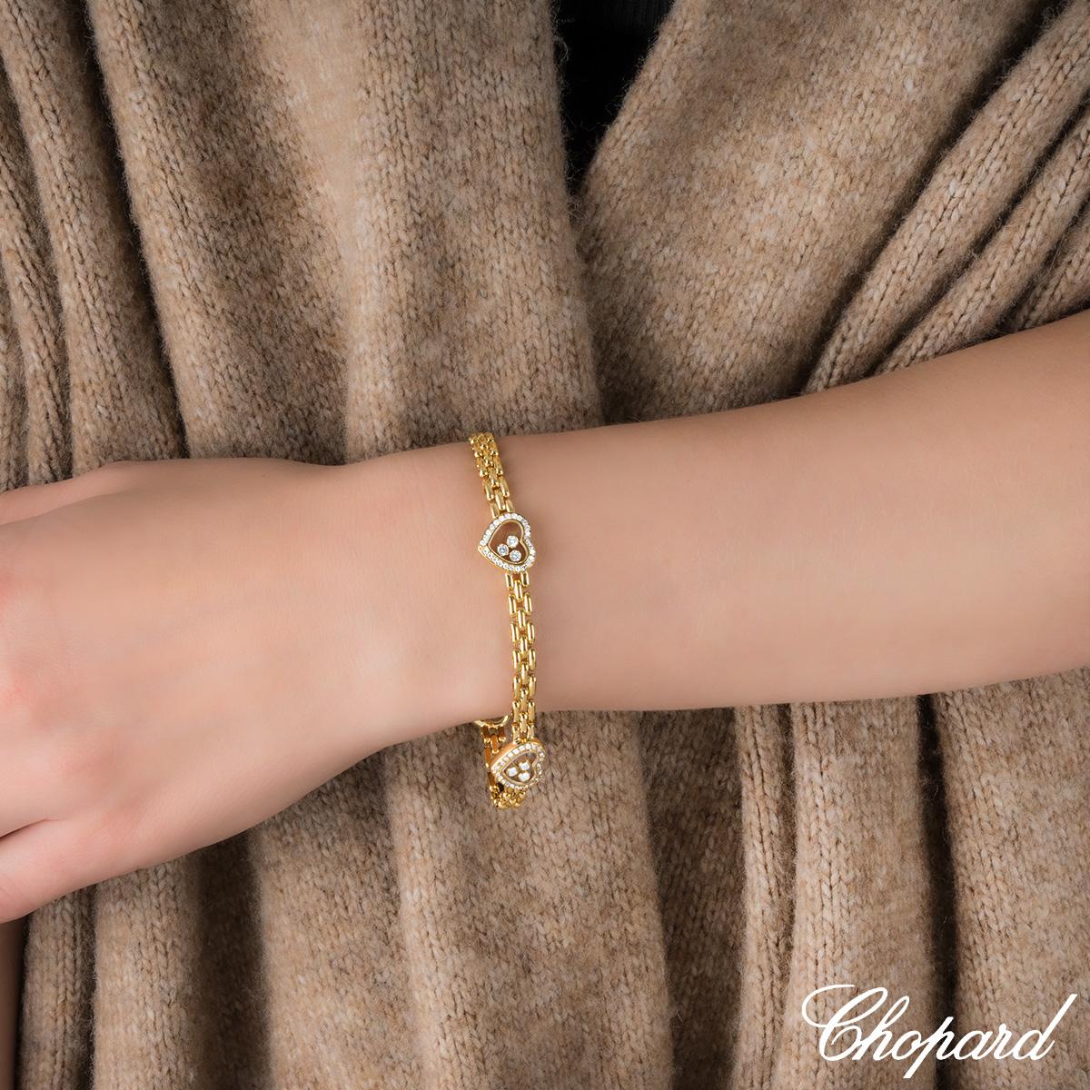 Women's Chopard Yellow Gold Happy Diamonds Bracelet