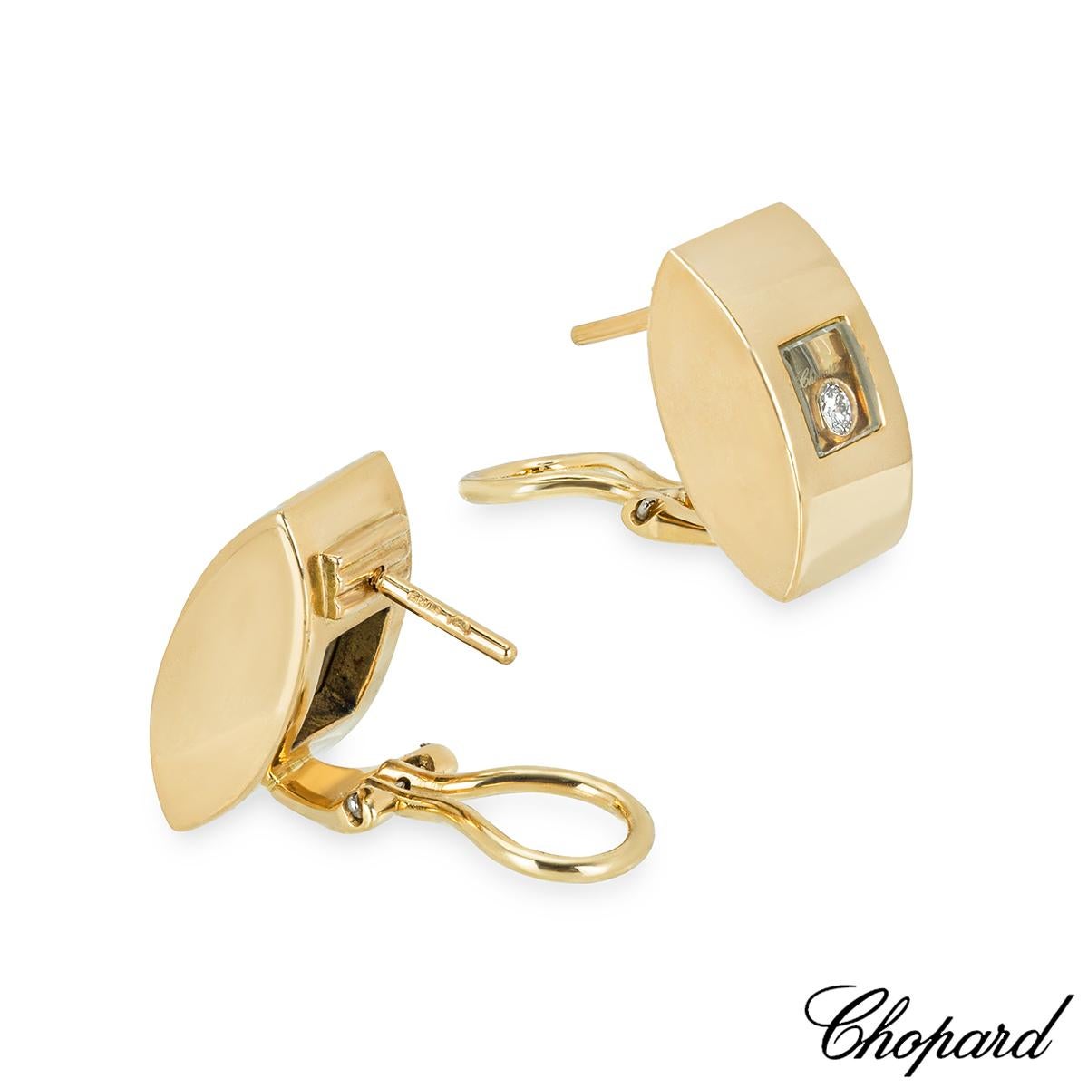 Chopard Yellow Gold Happy Diamonds Earrings 84/3335 In Excellent Condition In London, GB