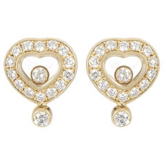 Chopard Yellow Gold Happy Diamonds Heart Earrings