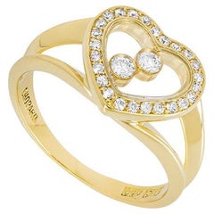 Herzring aus Gelbgold mit Happy Diamonds von Chopard