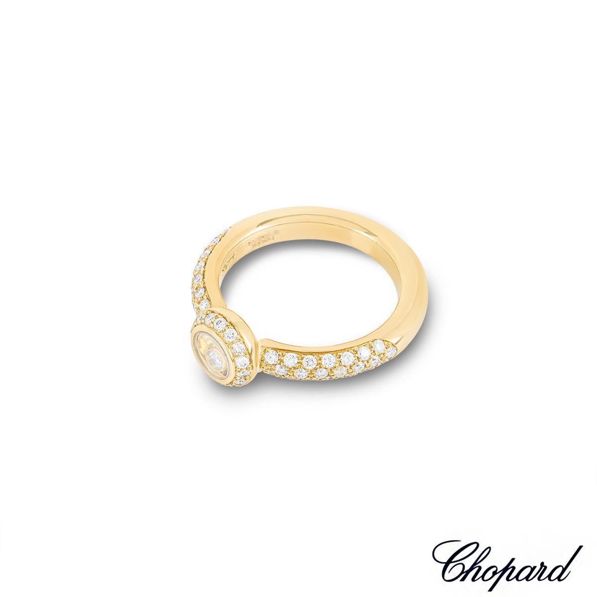 Chopard Yellow Gold Happy Diamonds Ring 82/2902-0110 In New Condition For Sale In London, GB