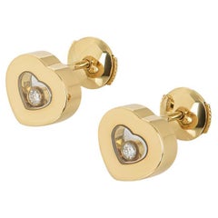 Chopard Yellow Gold Happy Diamonds Stud Earrings 832897