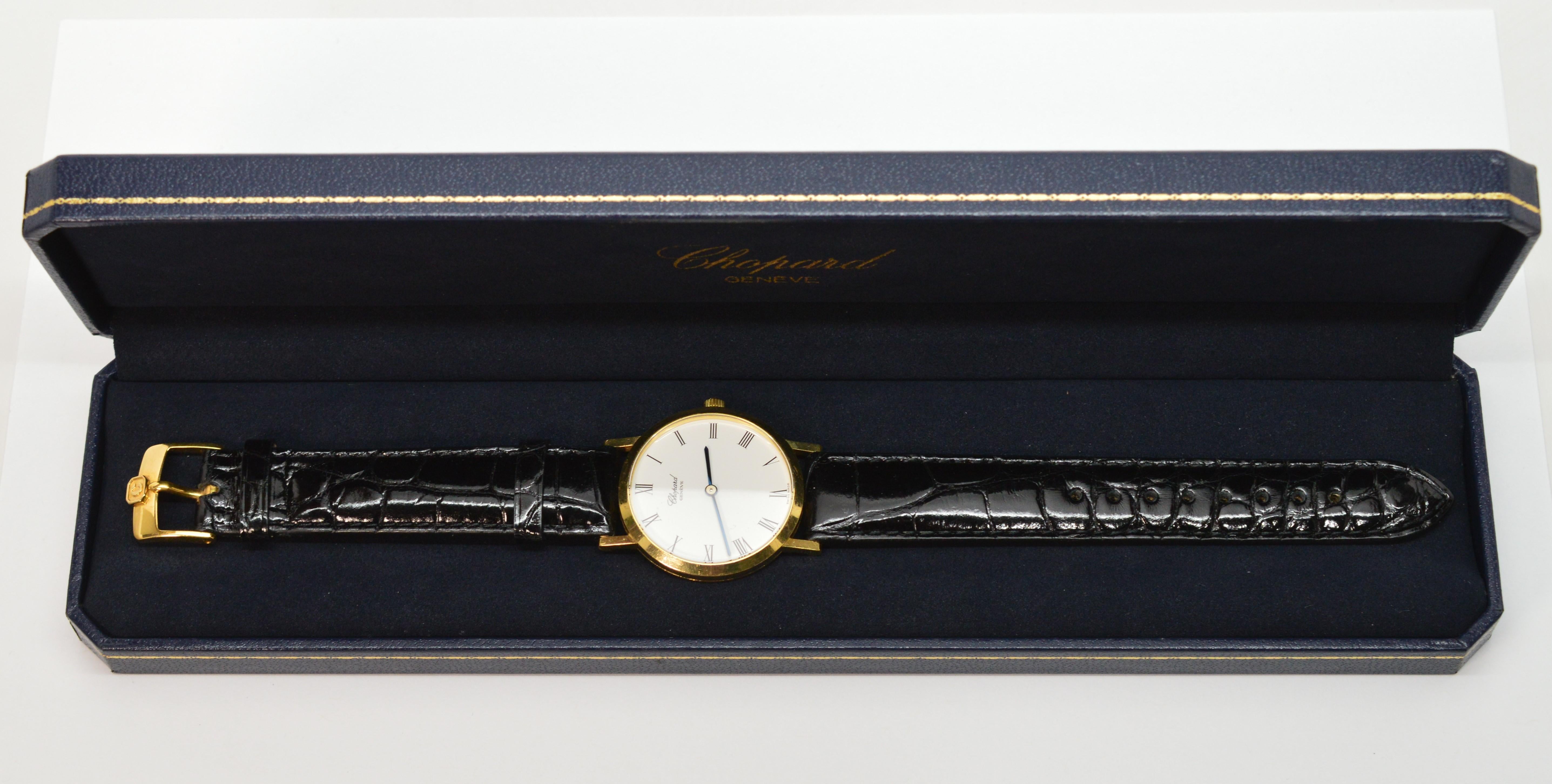 Chopard Yellow Gold Men's Dress Wrist Watch For Sale 7
