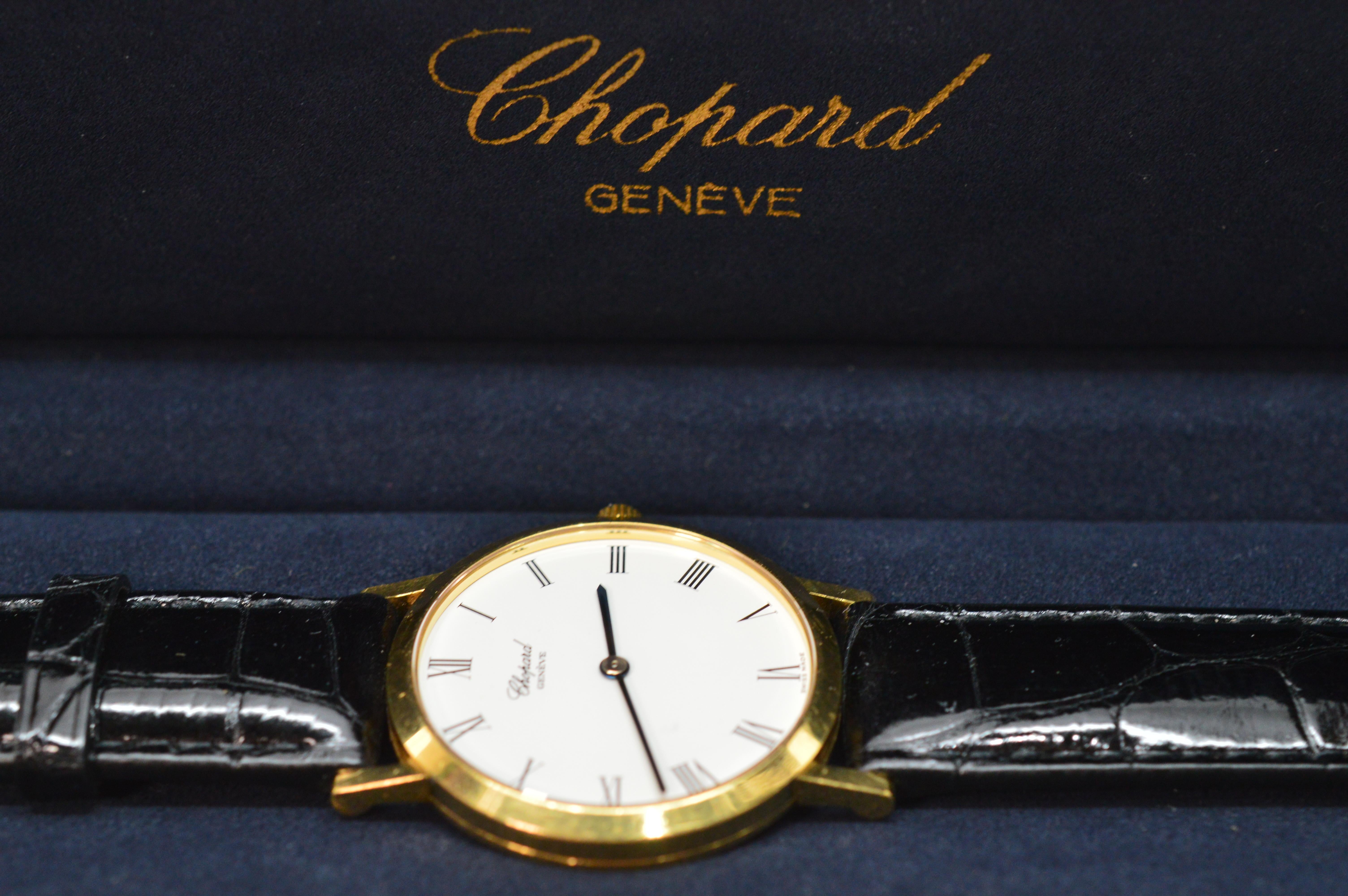 Chopard Yellow Gold Men's Dress Wrist Watch For Sale 8