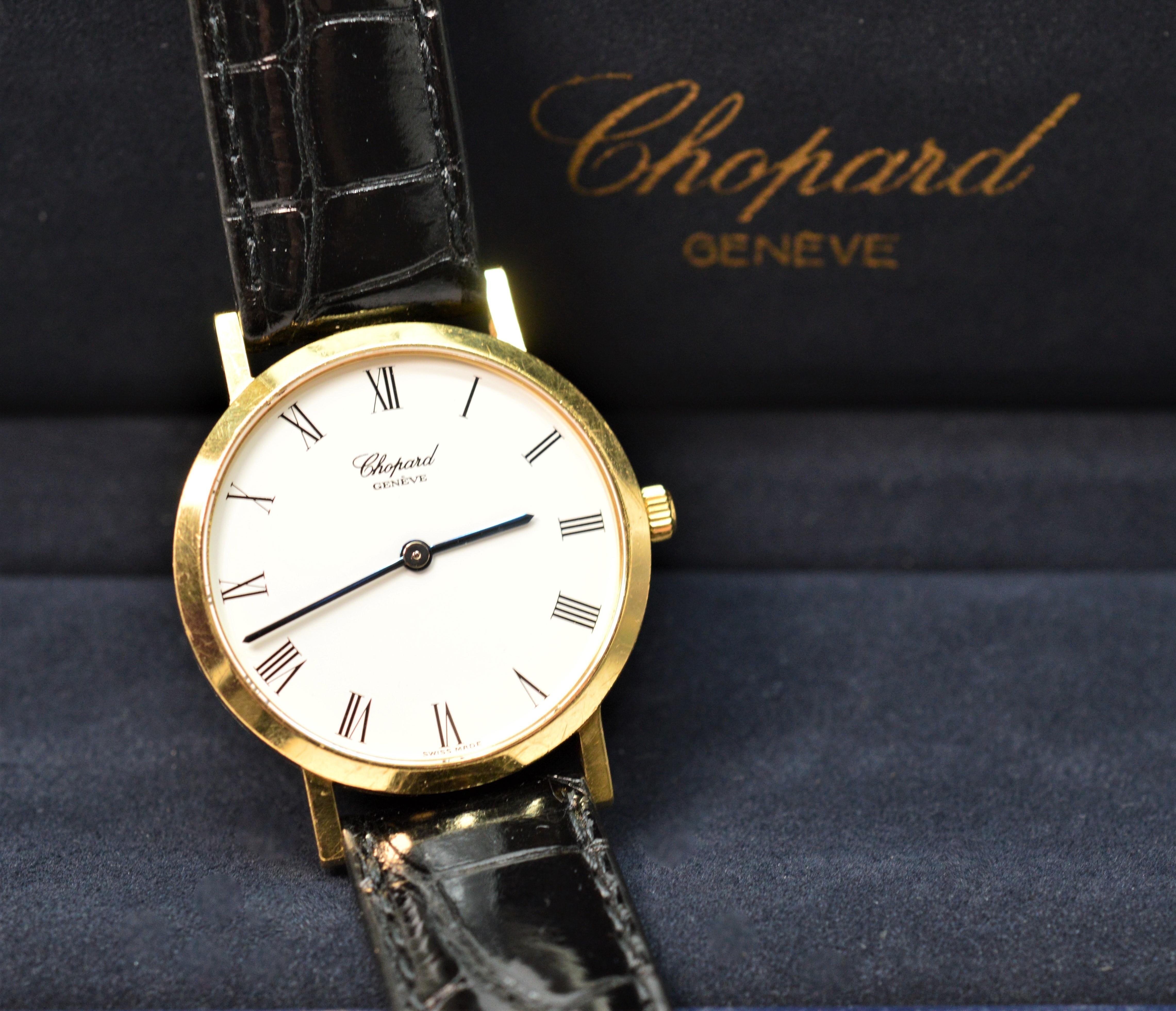 Chopard Yellow Gold Men's Dress Wrist Watch For Sale 1