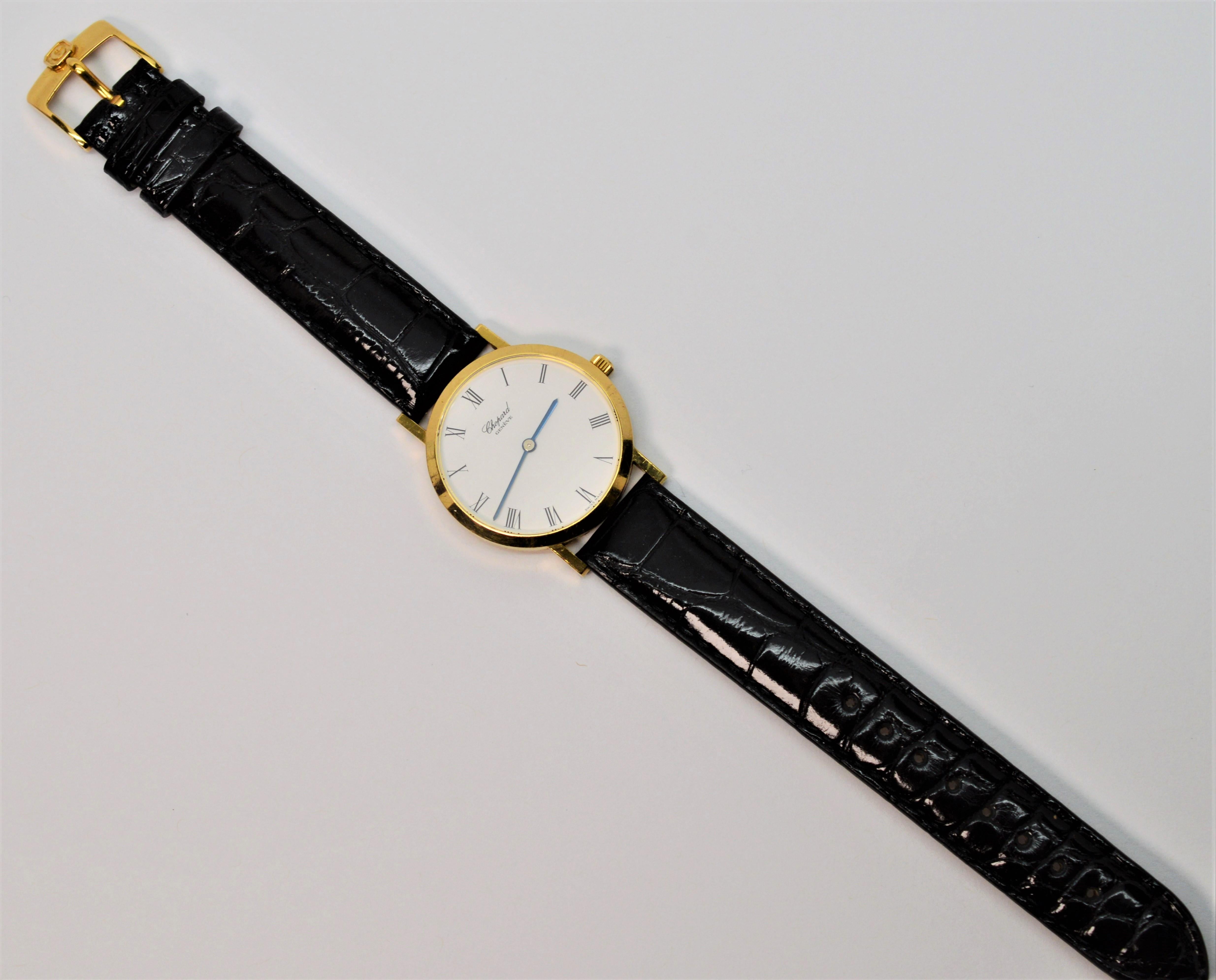 Chopard Yellow Gold Men's Dress Wrist Watch For Sale 2