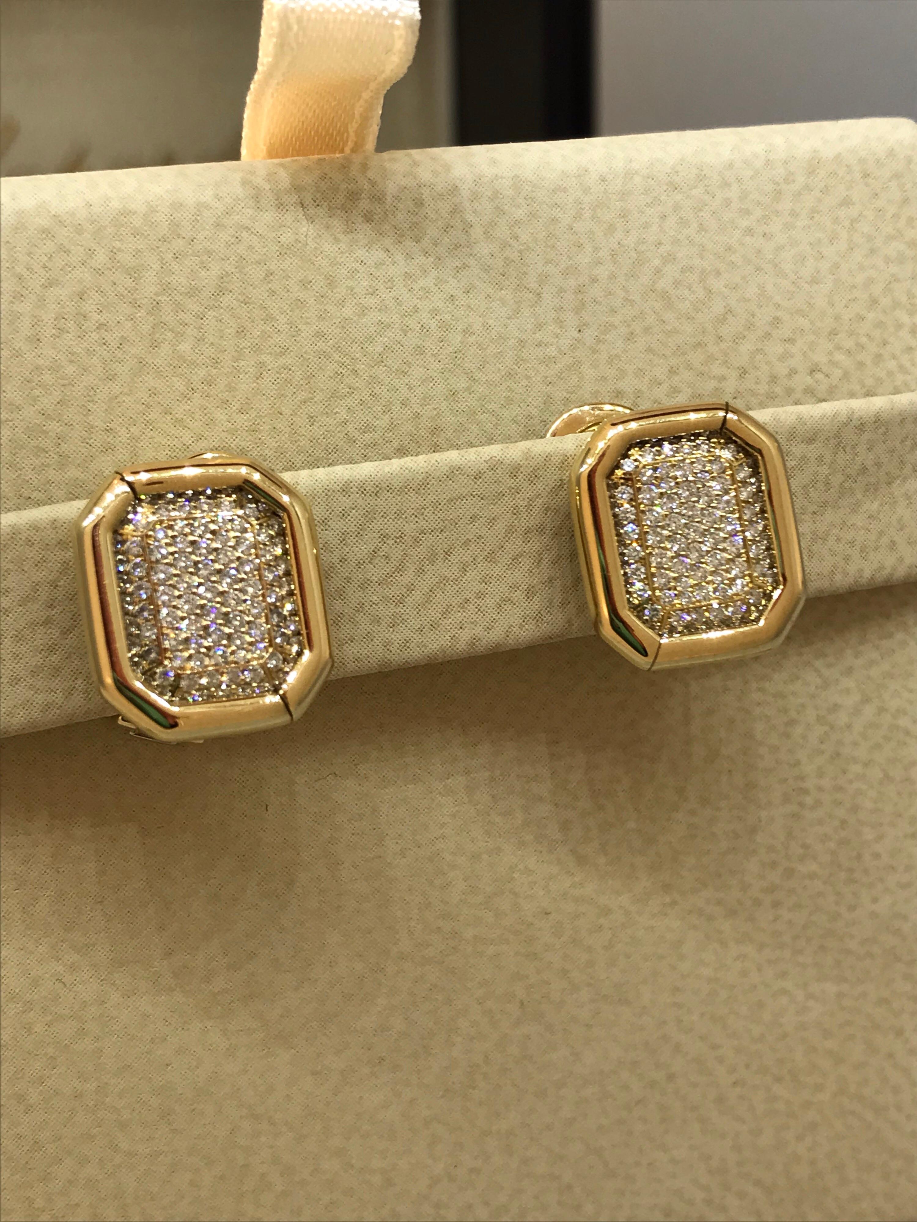 Chopard Yellow Gold Pave Diamond Earrings 84/6014 For Sale 1