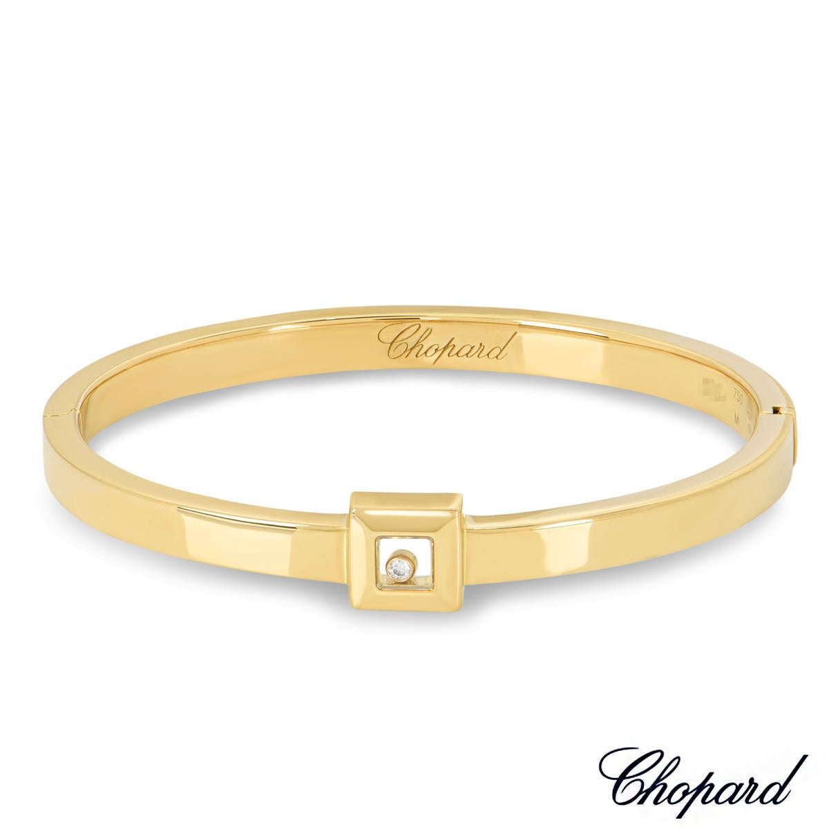 Quadratischer Happy Diamonds-Armreif aus Gelbgold von Chopard 85/2938 (Rundschliff)