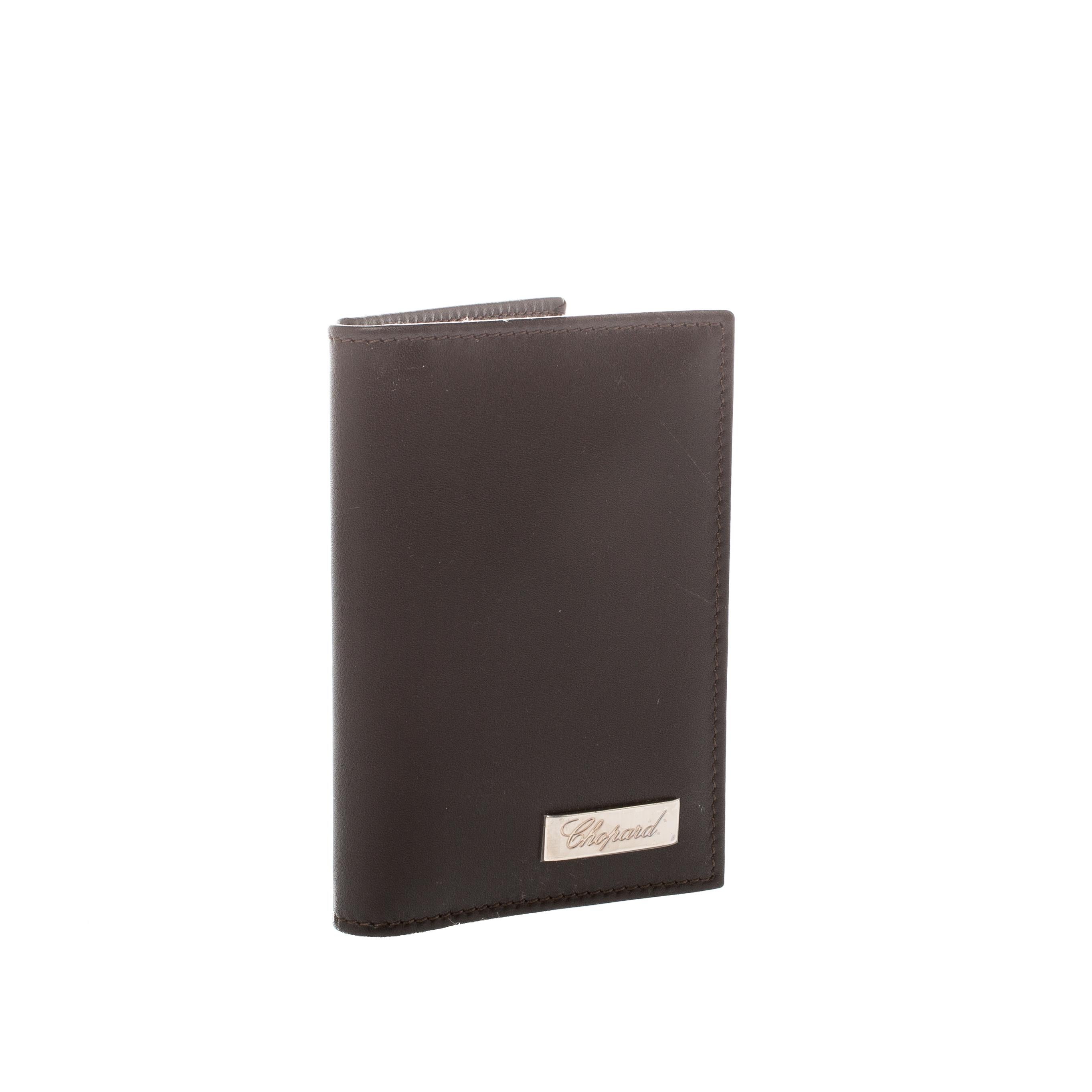 Black Chophard Dark Brown Leather Classic Bifold Wallet