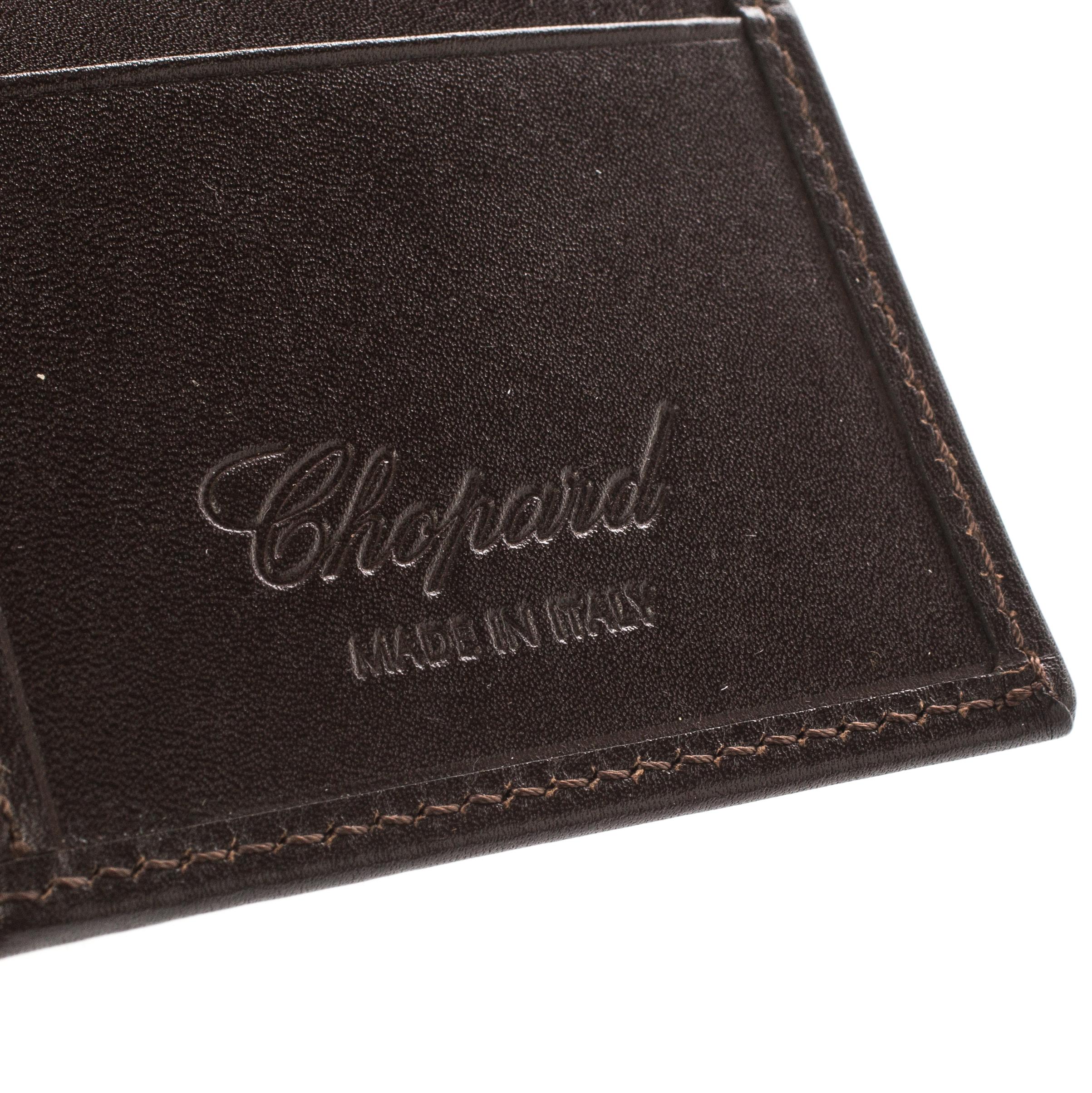 Men's Chophard Dark Brown Leather Classic Bifold Wallet