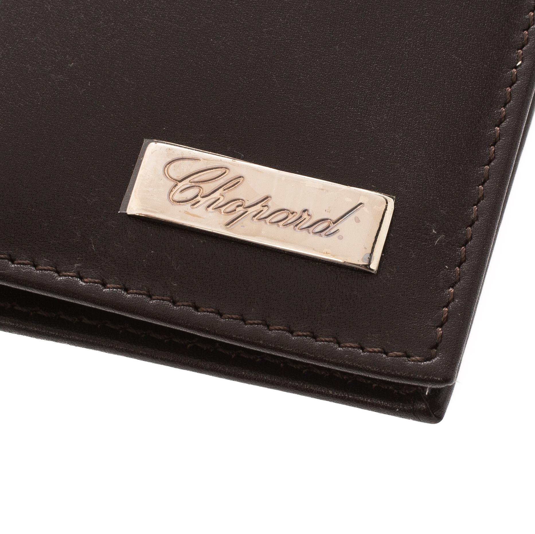 Chophard Dark Brown Leather Classic Bifold Wallet 1