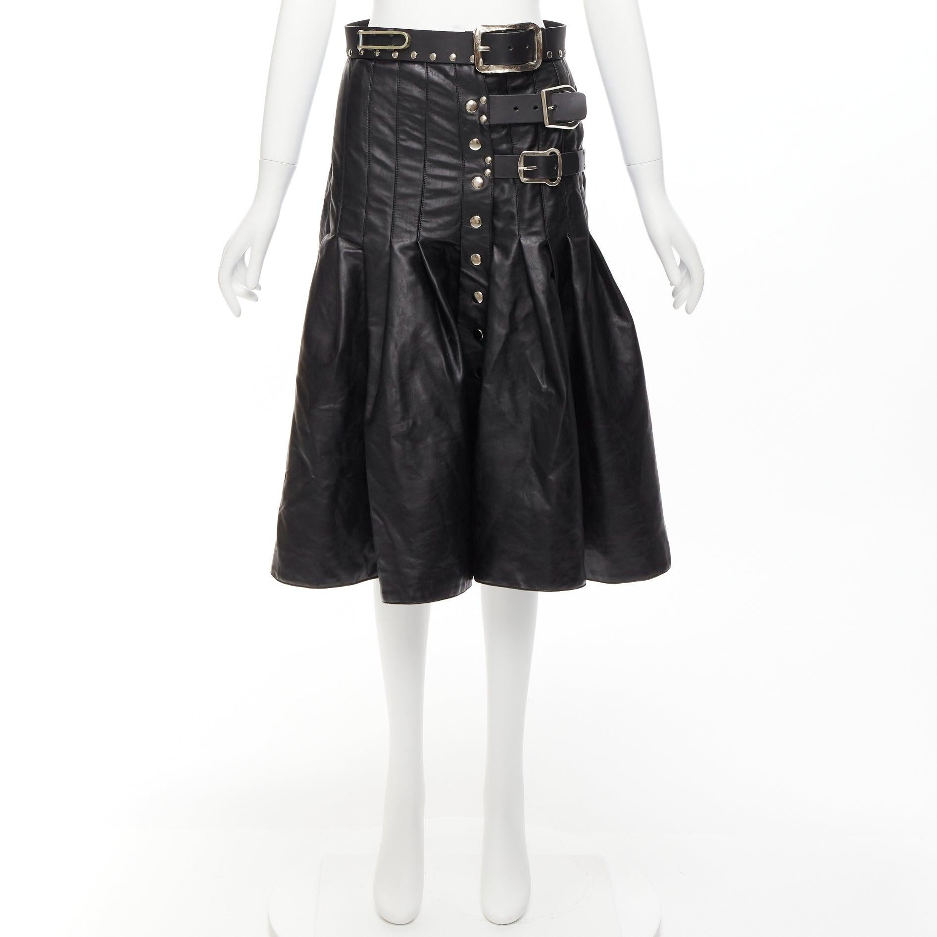 ChopOVA LOWENA 2020 Runway jupe gladiateur avec ceinture en cuir et boucles multiples, taille XS 4