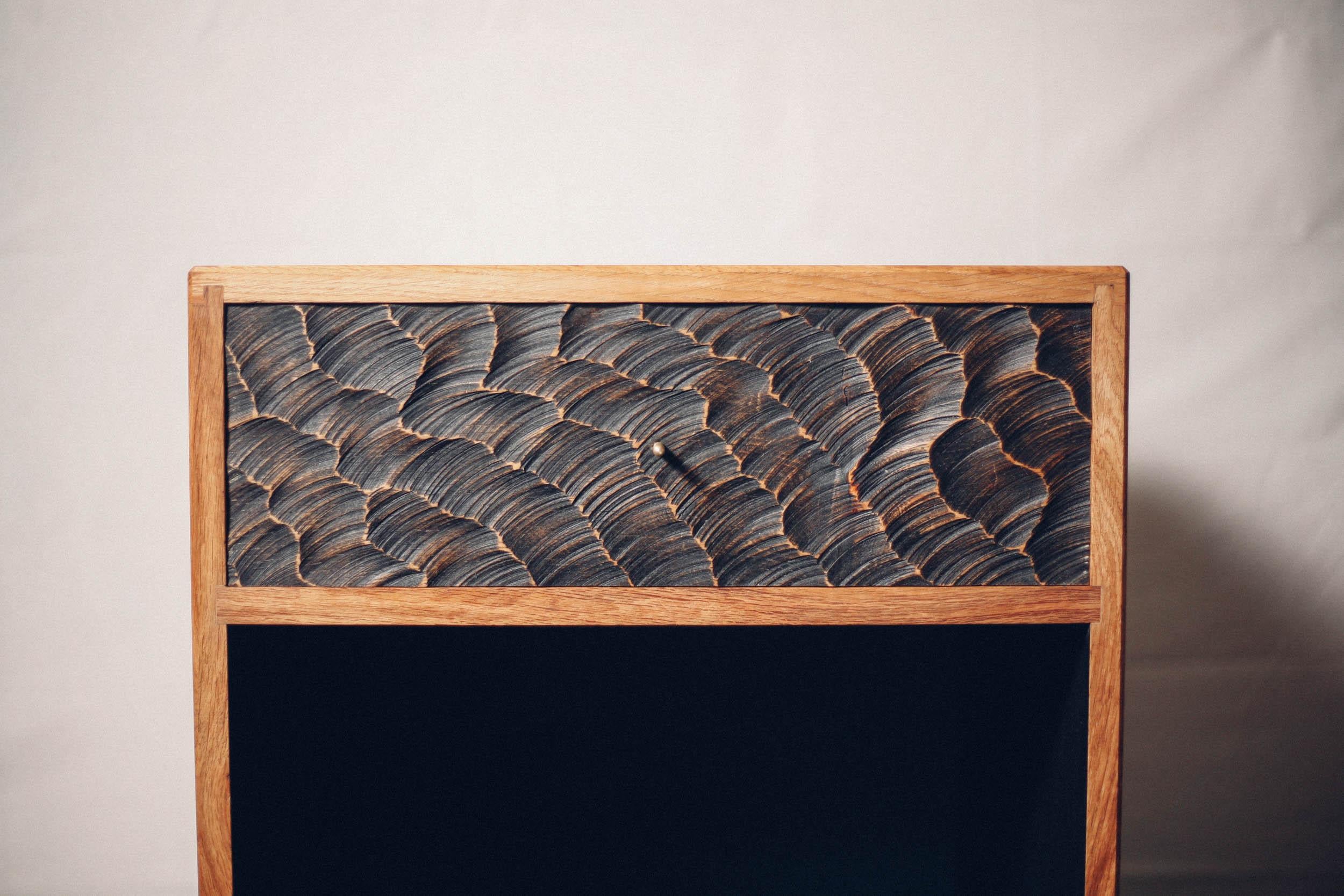 British Choppy Waters Bedside Table by Temper Studio For Sale