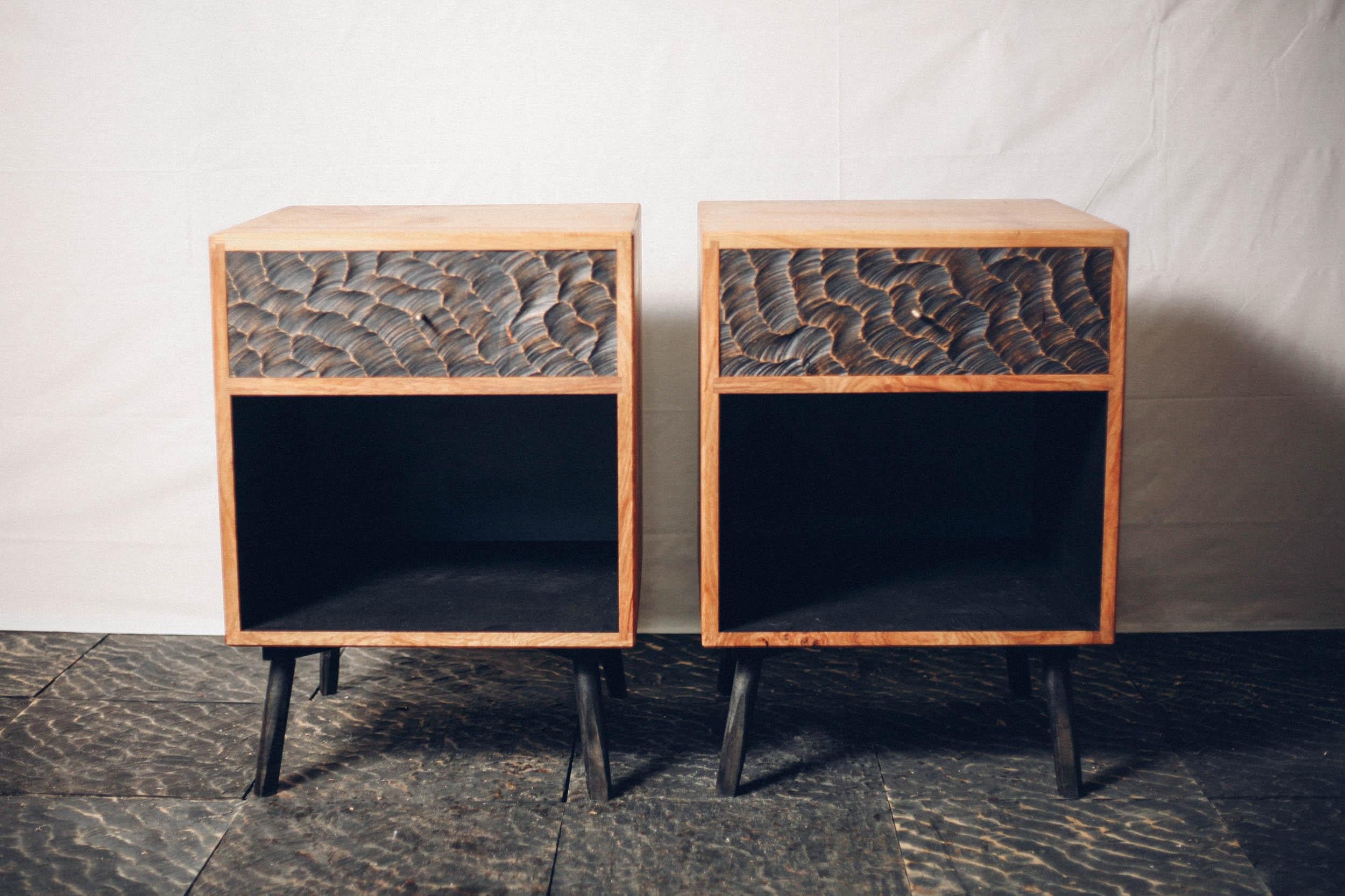Contemporary Choppy Waters Bedside Table by Temper Studio For Sale
