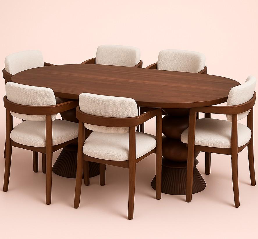 The Chopy Dining Table is a striking centerpiece that blends timeless elegance with artisanal mastery. Its sculptural form and rich natural tones bring warmth and sophistication to any setting, making it not just a table, but a true work of art.
