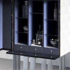 Chorus Bone Inlay Cabinet with Wicker Accent