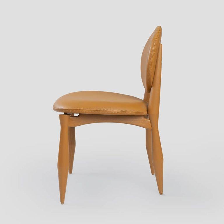 Silla Chotis - Silla de comedor con detalles inspirados en los vaqueros Cuero en venta