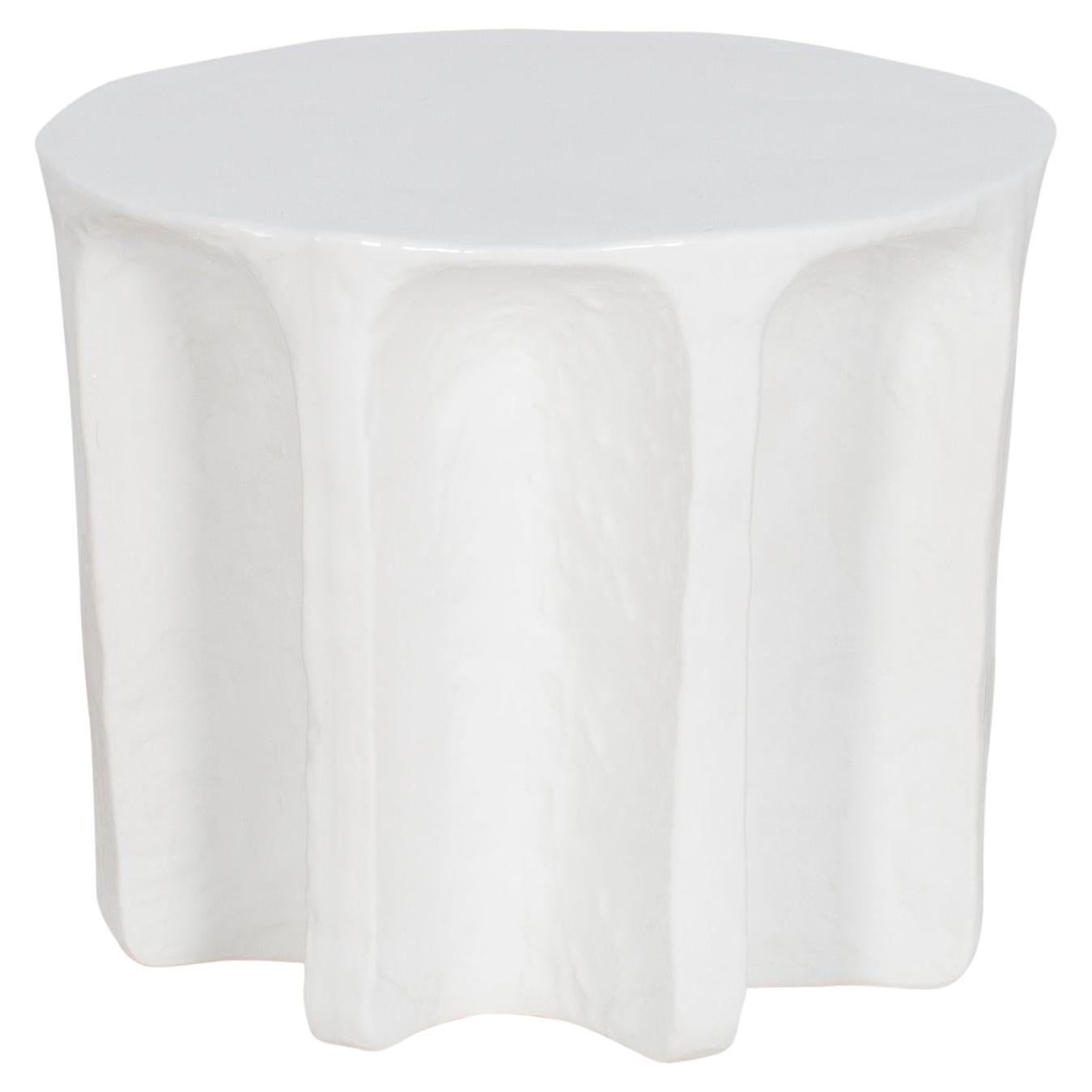 Table basse ronde blanche Chouchou par Pulpo