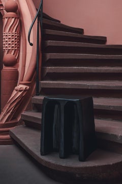 Chouchou Stool, European, Minimalist, Black Glaze, Ceramic, 20th Century