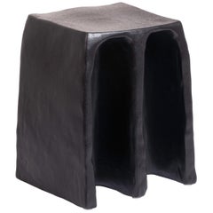 Chouchou Stool, European, Minimalist, Black Glaze, Ceramic, 20th Century