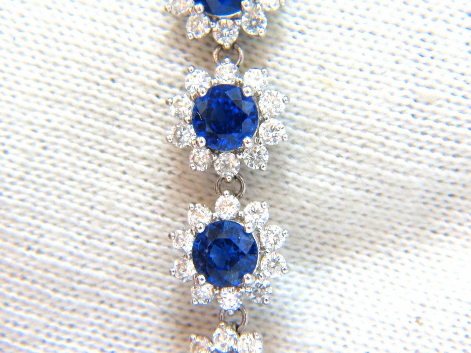 Round Cut Chow Tai Fook 9.48 Carat Sapphires 4.25 Carat Diamonds Bracelet 18 Karat Vivid