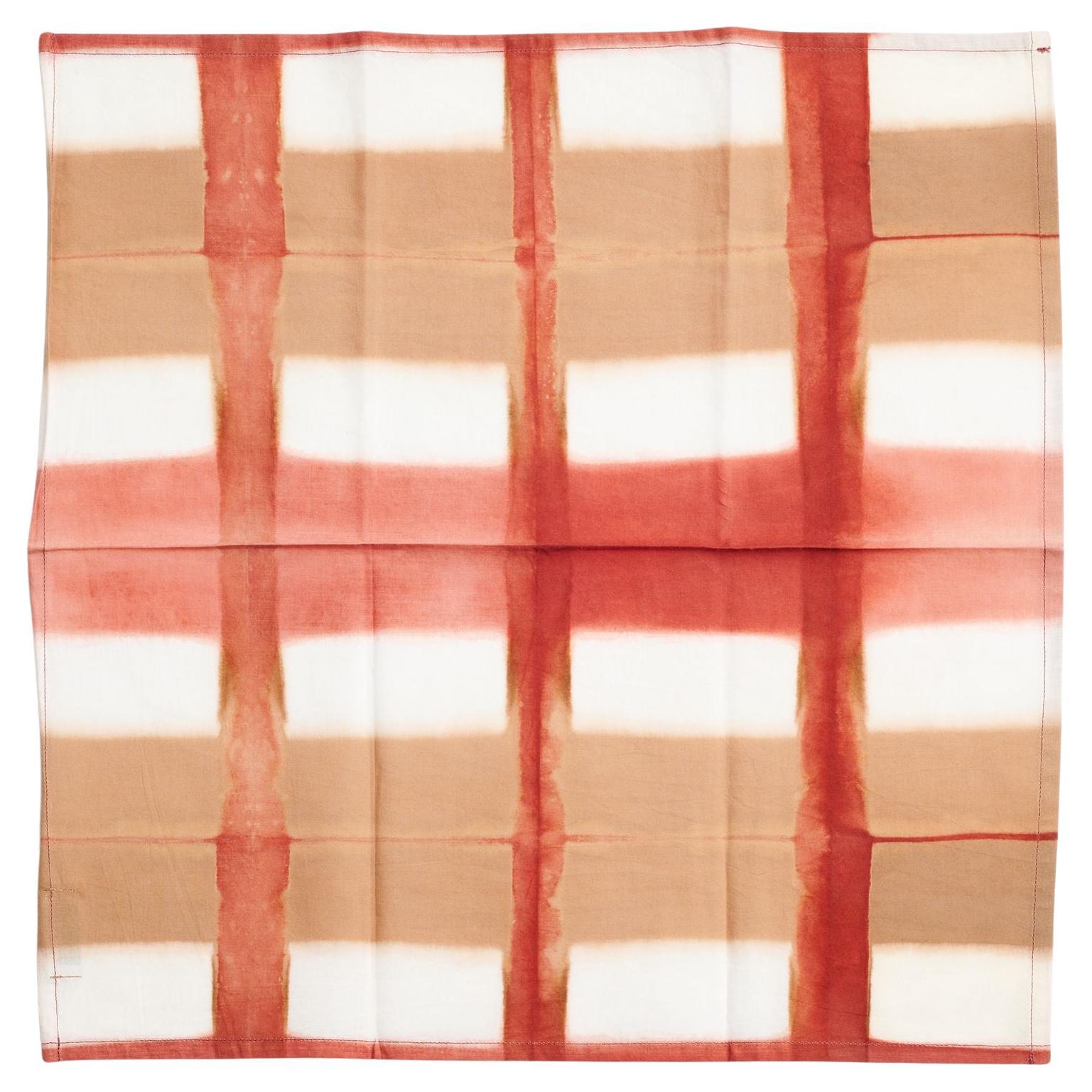 Napkin de table en coton rouge chowk, fabriqué à la main par des artisans (set de 4 serviettes)