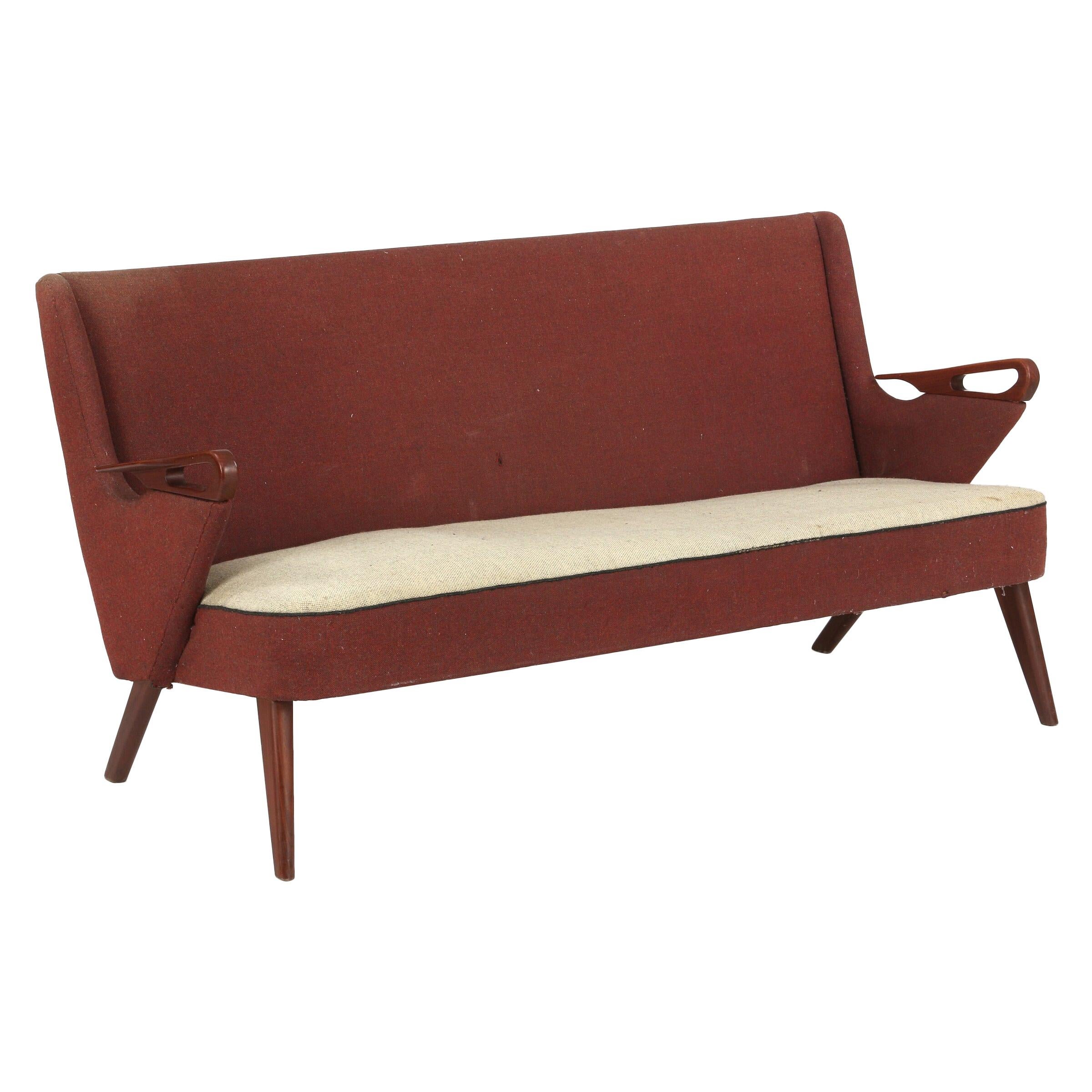 Chresten Findahl Brodersen, 2 1/2 Seat Sofa with Teak Armrest/Legs, CFB52 For Sale