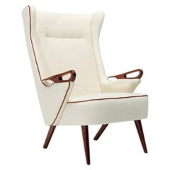 Chresten Findahl Brodersen High Back Lounge Chair Danish Teak 1950s