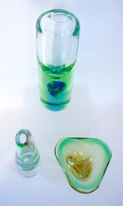 Chribska 3 Pieces Large Vase, Pavel Hlava, Small Sculpture & Tricorn Dish, 1977