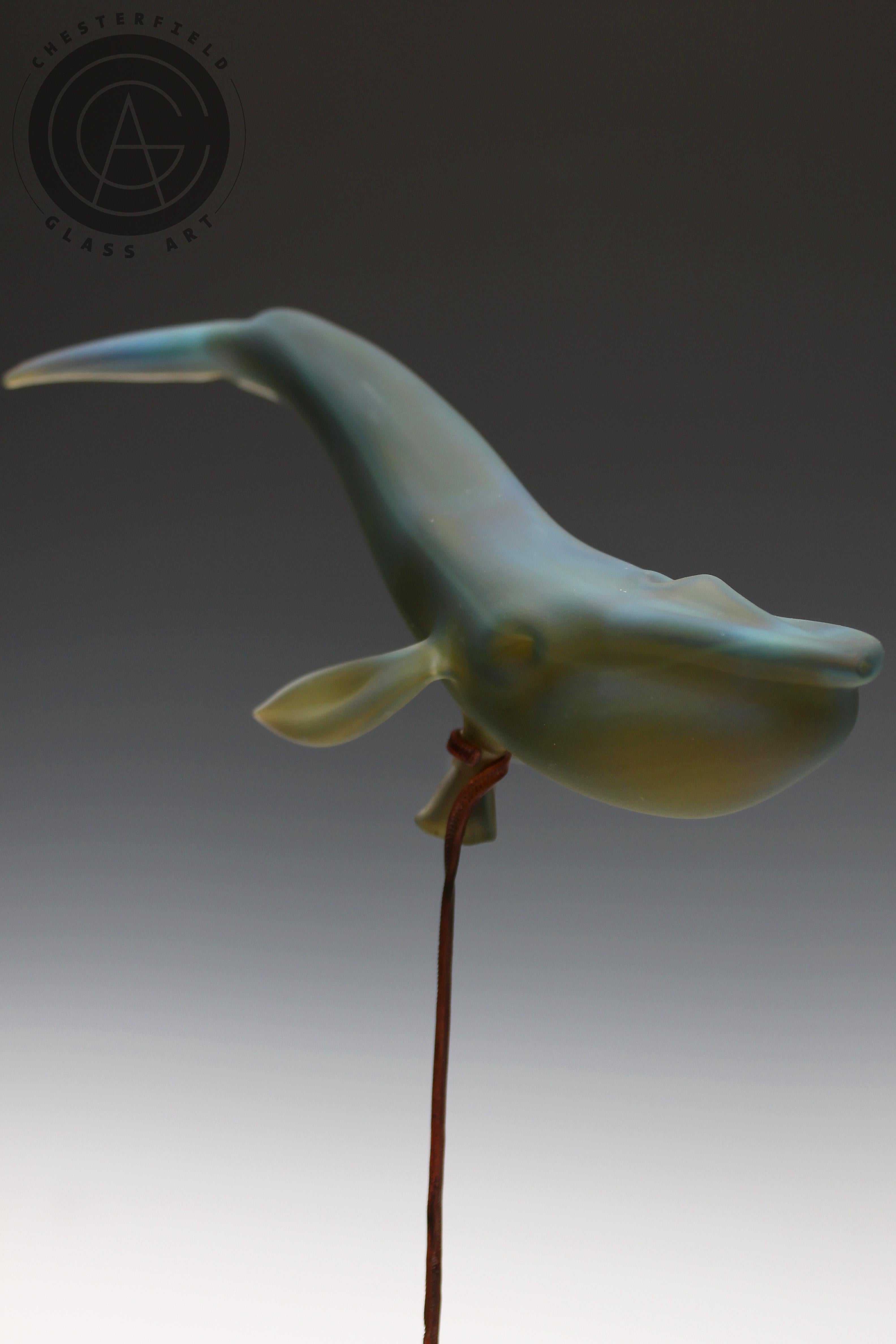 Blue Whale Balloon - Black Figurative Sculpture by Chris Ahalt