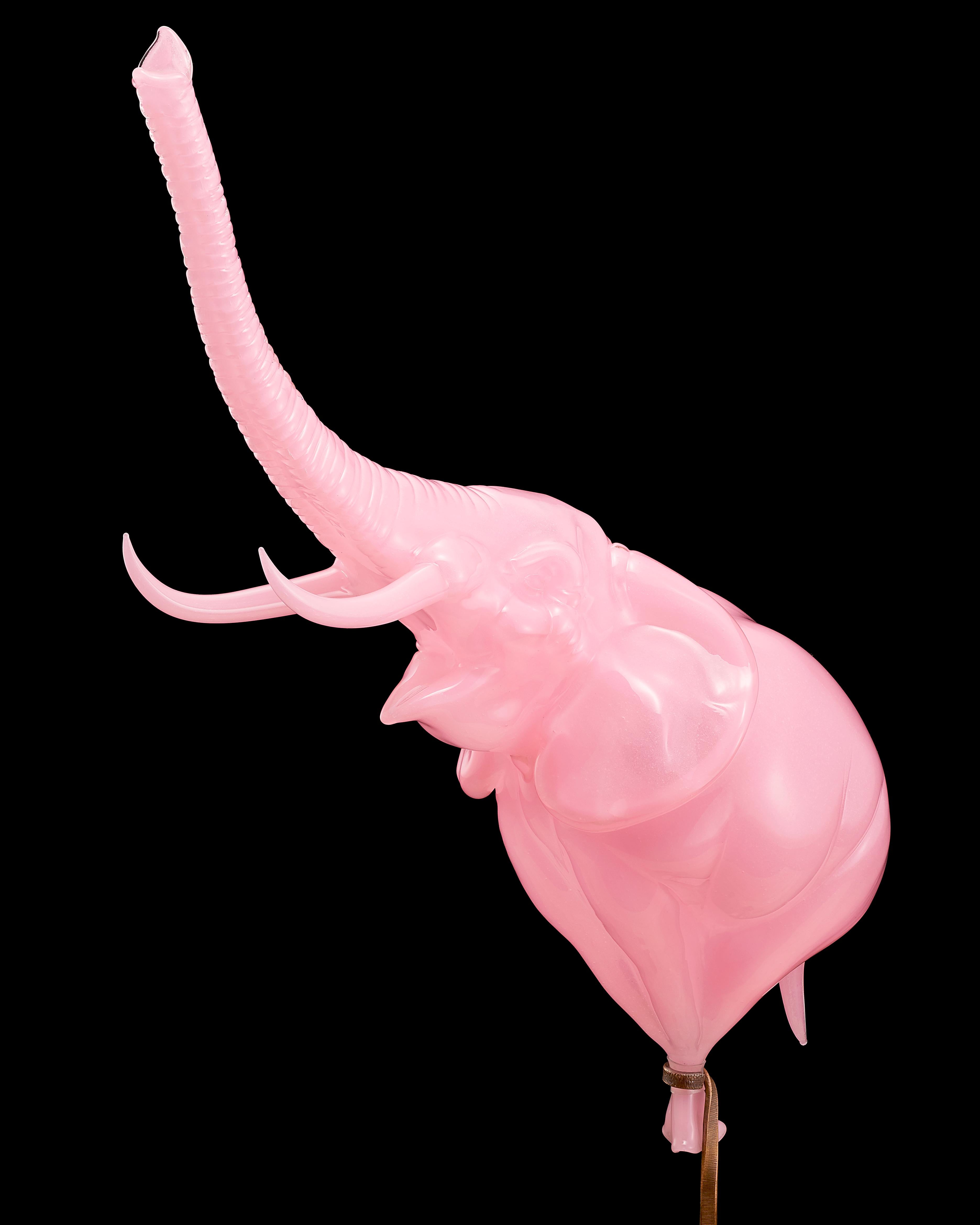 Pink Elephant Balloon - Sculpture by Chris Ahalt