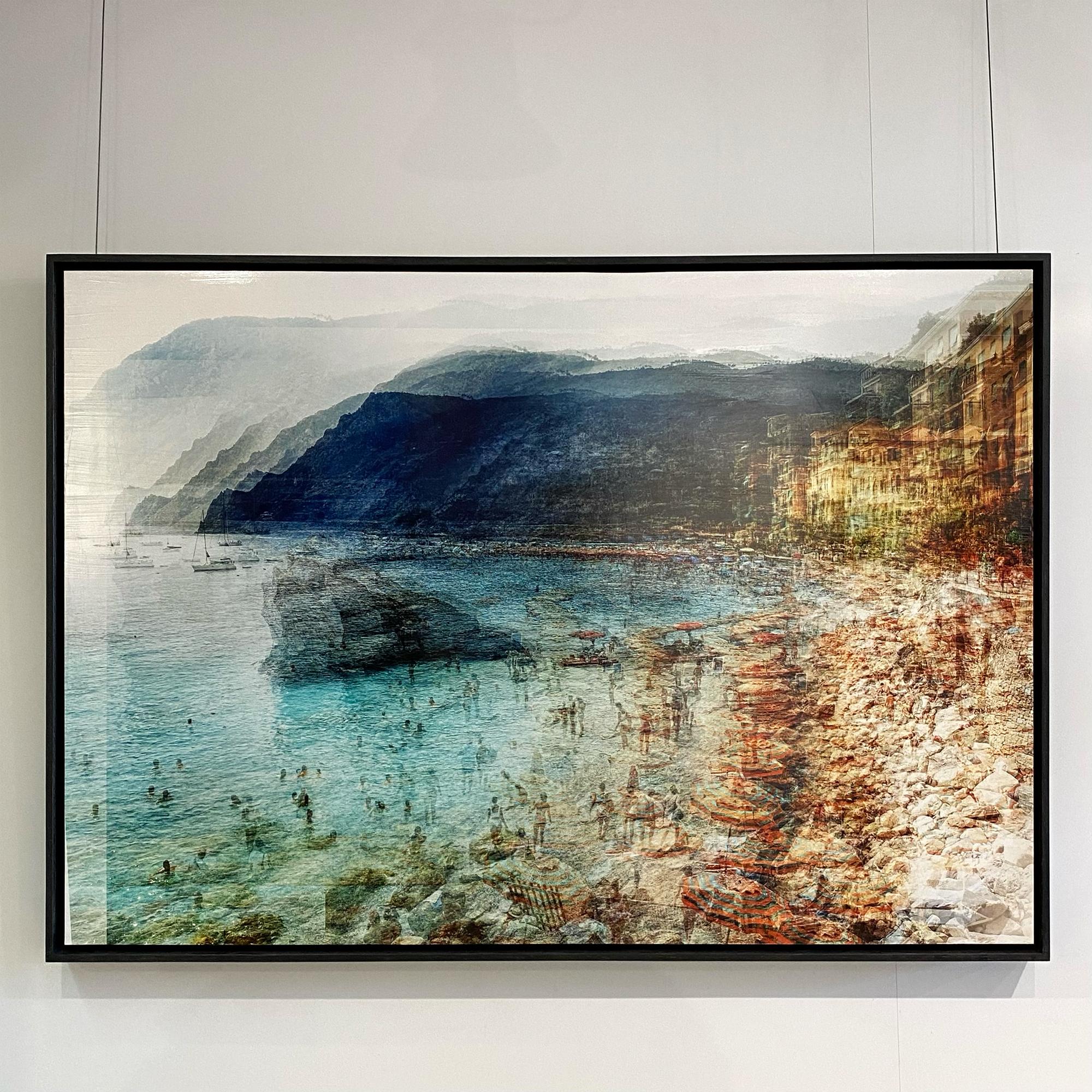 Chris Albert Color Photograph - Monterosso, Italy, Multiple Exposure Photograph, Italian beach, cinque terre