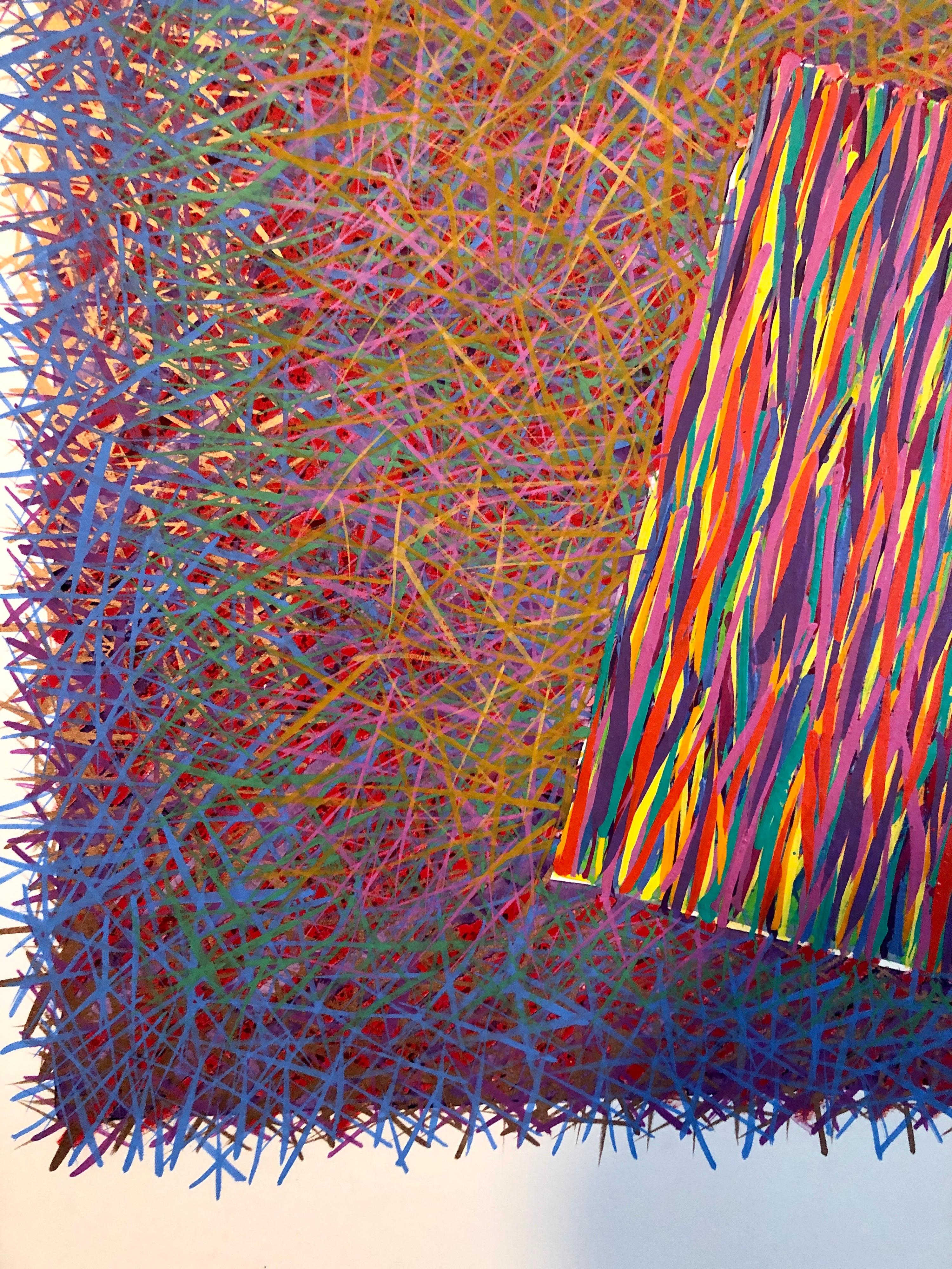 Small Clocks, Timepieces, Mixed Media Acrylic Abstract Bright Vibrant Painting 1