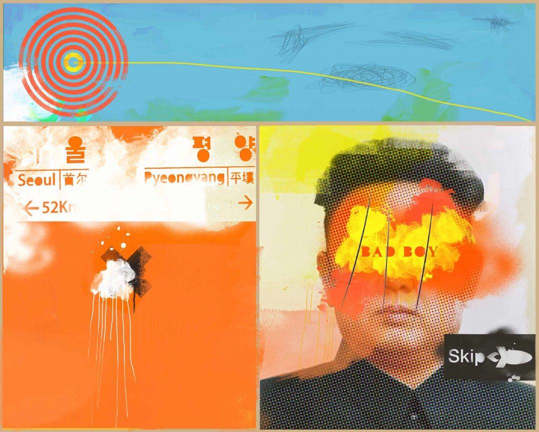 Bye Bye Kim - Colourful POP Art: Collage/Acrylic, Limited Edition Digital Print