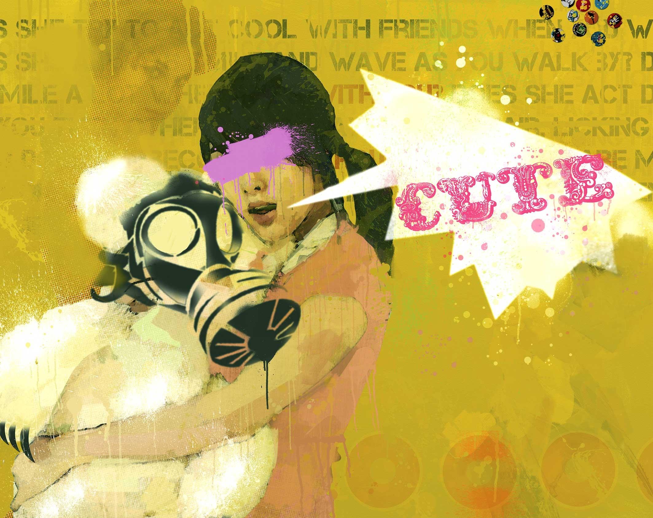 Cute - Graphic/POP Art : Collage/Acrylique en édition limitée d'impression numérique
