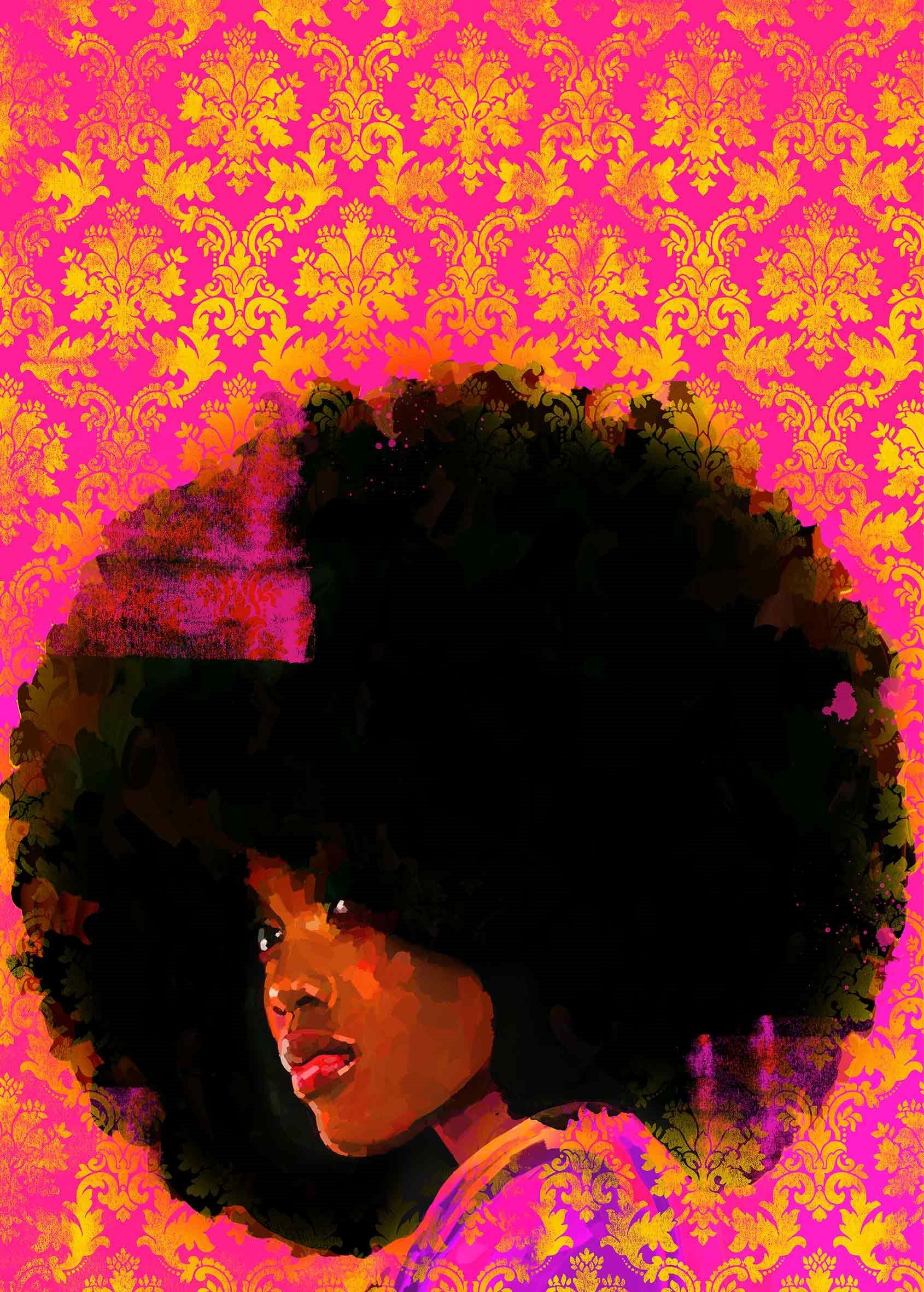 Fro - Black Girl Power! Graphic/POP Art: Collage/Acrylic as a Ltd Edition Print