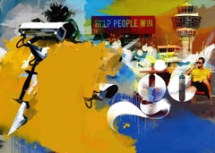 Ayuda a la gente a ganar - Arte gráfico/POP: Collage/Acrílico como Impresión Digital de Edición Limitada