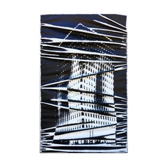 "Mezzanotte lunatica" Pittura architettonica contemporanea in bianco e nero