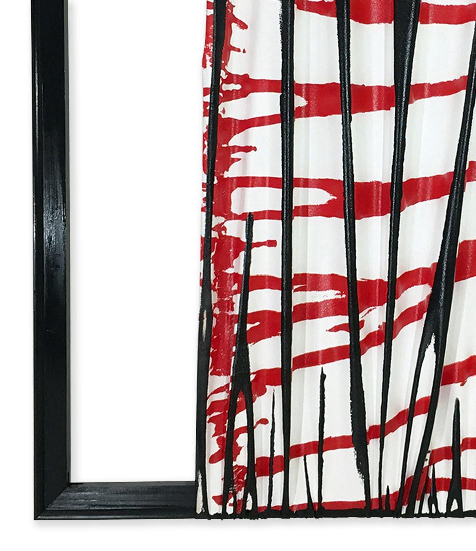 Peinture sculpturale contemporaine rouge, blanche et noire « Sychoactive Frequencies » en vente 2